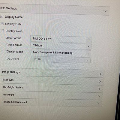 OSD Settings - Hikvision